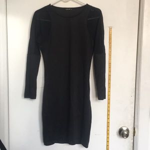 Black long sleeve dress w/ mesh sleeve detail